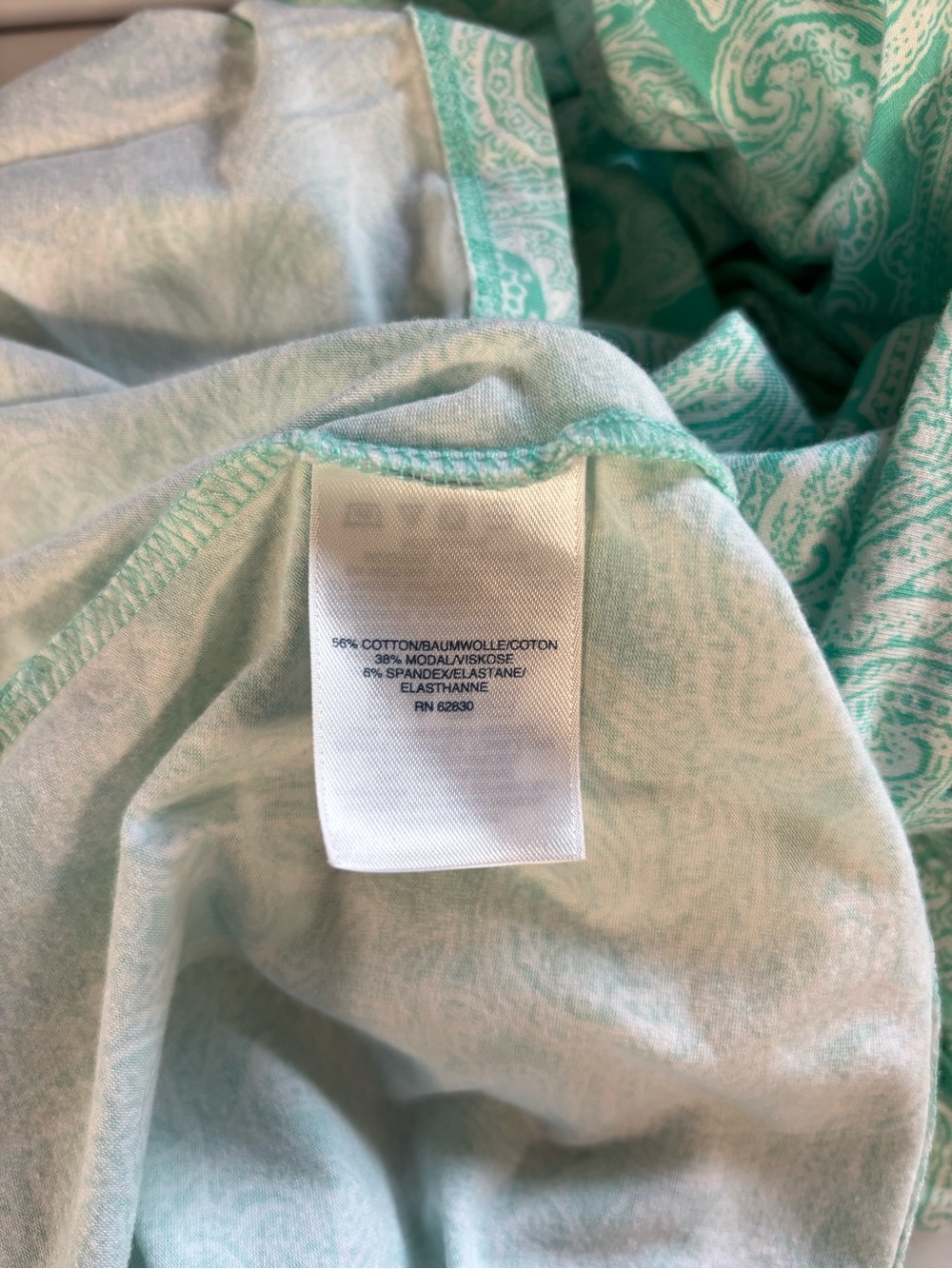 Lands’End aqua teal white paisley print crossover wrap sleeveless maxi dress MP - Picture 11 of 11